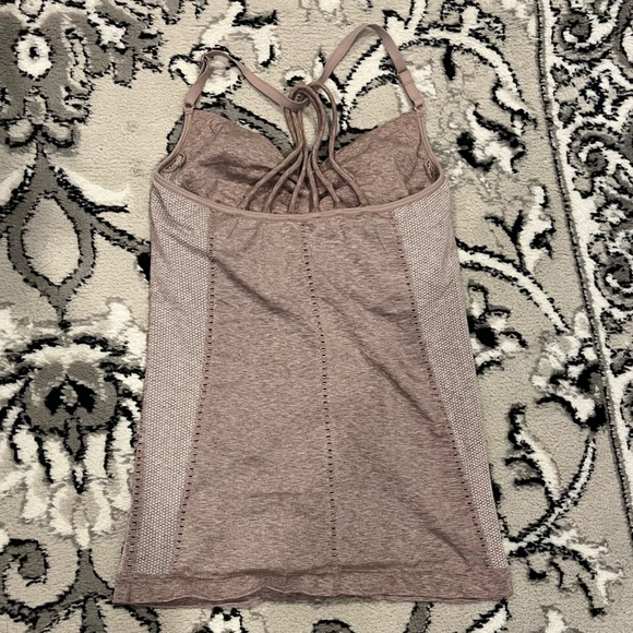 Athleta Workout Athletic Top Built In Shelf Bra Strappy Back Dusty Pink Small - Picture 7 of 11